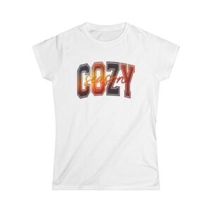 Cozy Season Women's Tee, Retro Fall Vibes Graphic Shirt, Embroidery style effect
