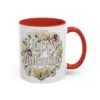 Valentine Mug , Happy Valentine Floral AccentMug, Colorful Coffee Mugs (11/15oz)