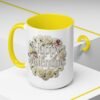 Valentine Mug , Happy Valentine Floral AccentMug, Colorful Coffee Mugs (11/15oz)