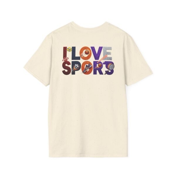 I Love Sports T-Shirt, Bold Embroidery-Style Graphic Tee for True Sports Lovers, Men's Tee