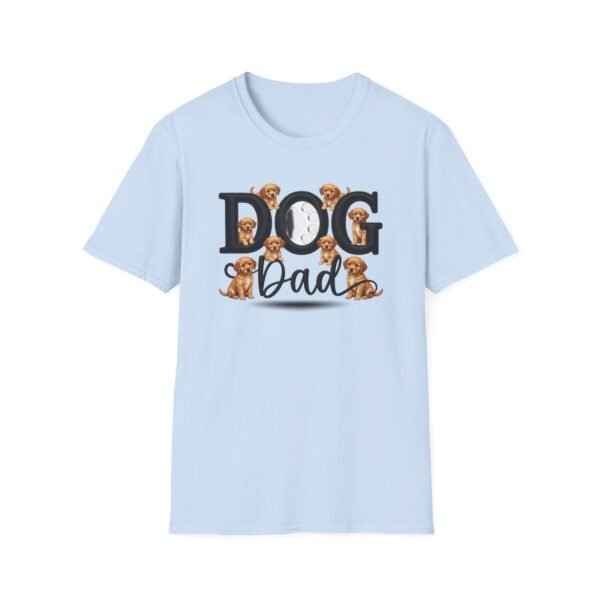 Dog Dad T-Shirt, Cute Puppy Graphic Tee for Dog Lovers, Embroidery Style Effect
