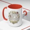 Valentine Mug , Happy Valentine Floral AccentMug, Colorful Coffee Mugs (11/15oz)