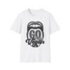 Unisex Retro T-Shirt Go Vegan, Featuring a Large Design, Eye-Catching Message, Embroidered Thread Effect.