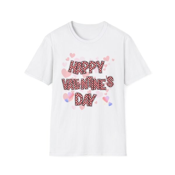 Happy Valentine’s Day T-Shirt, Cute Heart Pattern Valentine Tee, Women's T-Shirt