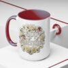 Valentine Mug , Happy Valentine Floral AccentMug, Colorful Coffee Mugs (11/15oz)