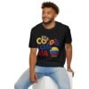 Colombia 2026 Soccer Fan T-Shirt,  Colombian Flag Ball Design, Embroidery Style