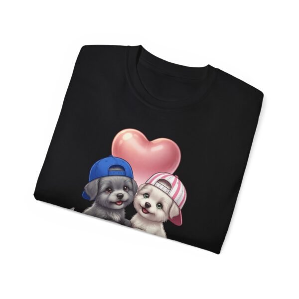 Valentine's Day Puppies T-Shirt , Happy Valentine's Day Cute Puppy Couple Tee, Women's Tee