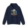 Beach Vibes Only, Skull Surf Hoodie With Attitude Embroidery Style Effect