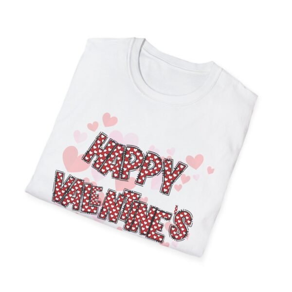 Happy Valentine’s Day T-Shirt, Cute Heart Pattern Valentine Tee, Women's T-Shirt