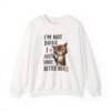 Sweatshirt  I’m Not Boss I Just Have Better Ideas, Grumpy Cat Crewneck, Embroidery Style Effect
