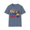 Colombia 2026 Soccer Fan T-Shirt,  Colombian Flag Ball Design, Embroidery Style
