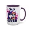 Personalized Mug, Crazy Cat Lady Accent Coffee Mug , Cute Sunglasses Cats