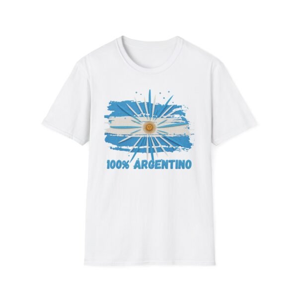 100% Argentino T-Shirt,  Distressed Argentina Flag Tee, Thread-Style Effect