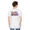 I Love Sports T-Shirt, Bold Embroidery-Style Graphic Tee for True Sports Lovers, Men's Tee