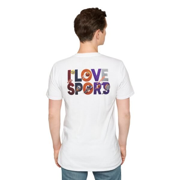 I Love Sports T-Shirt, Bold Embroidery-Style Graphic Tee for True Sports Lovers, Men's Tee