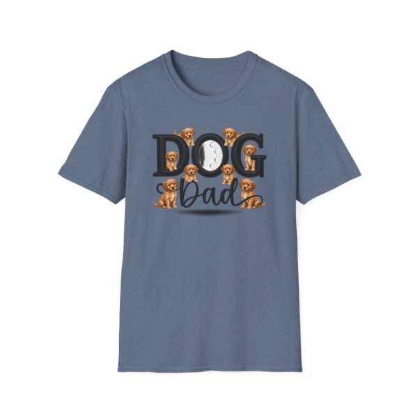 Dog Dad T-Shirt, Cute Puppy Graphic Tee for Dog Lovers, Embroidery Style Effect