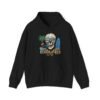 Beach Vibes Only, Skull Surf Hoodie With Attitude Embroidery Style Effect