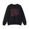 Music Teacher Crewneck Sweatshirt, Vintage Instrument & Musical Notes Design, Thread-style Effect