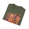 Cozy Season Women's T-Shirt,  Fall Leaves Autumn Graphic Tee, Embroidery Style Effect