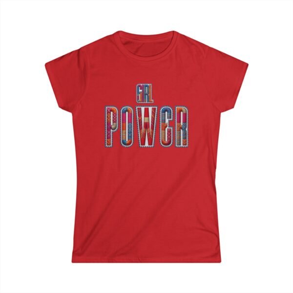 Girl Power Women’s Tee – Wear Your Strength, Share the Energy, Embroidery Style Effect