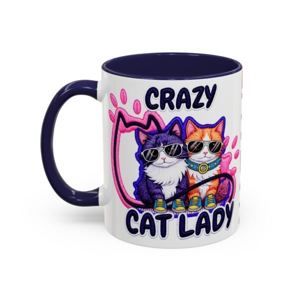 Personalized Mug, Crazy Cat Lady Accent Coffee Mug , Cute Sunglasses Cats