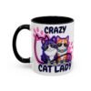 Personalized Mug, Crazy Cat Lady Accent Coffee Mug , Cute Sunglasses Cats