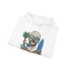 Beach Vibes Only, Skull Surf Hoodie With Attitude Embroidery Style Effect