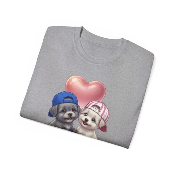Valentine's Day Puppies T-Shirt , Happy Valentine's Day Cute Puppy Couple Tee, Women's Tee