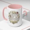 Valentine Mug , Happy Valentine Floral AccentMug, Colorful Coffee Mugs (11/15oz)
