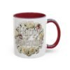 Valentine Mug , Happy Valentine Floral AccentMug, Colorful Coffee Mugs (11/15oz)