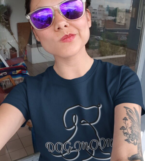 Dog Mom T-Shirt, Script Line Art Puppy Tee for Dog Lovers