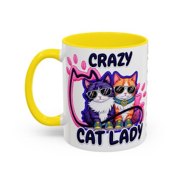 Personalized Mug, Crazy Cat Lady Accent Coffee Mug , Cute Sunglasses Cats