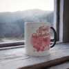 Color-Changing Mug, Cute Pink Heart Valentine’s Day Design (11oz)