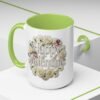 Valentine Mug , Happy Valentine Floral AccentMug, Colorful Coffee Mugs (11/15oz)