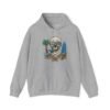 Beach Vibes Only, Skull Surf Hoodie With Attitude Embroidery Style Effect