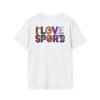 I Love Sports T-Shirt, Bold Embroidery-Style Graphic Tee for True Sports Lovers, Men's Tee