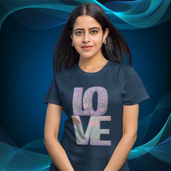 Valentine’s Day Floral Tee, Embroidery Style Effect Valentine’s Day Floral Tee, Embroidery Style Effect