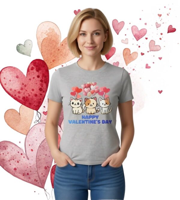 Purr-fectly in Love, Cute Kittens Valentine Tee, Women’s Shirt