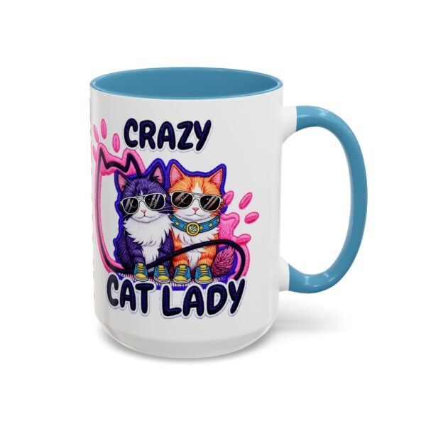 Personalized Mug, Crazy Cat Lady Accent Coffee Mug , Cute Sunglasses Cats