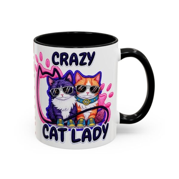 Personalized Mug, Crazy Cat Lady Accent Coffee Mug , Cute Sunglasses Cats