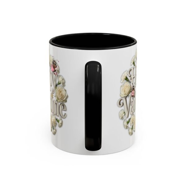 Valentine Mug , Happy Valentine Floral AccentMug, Colorful Coffee Mugs (11/15oz)