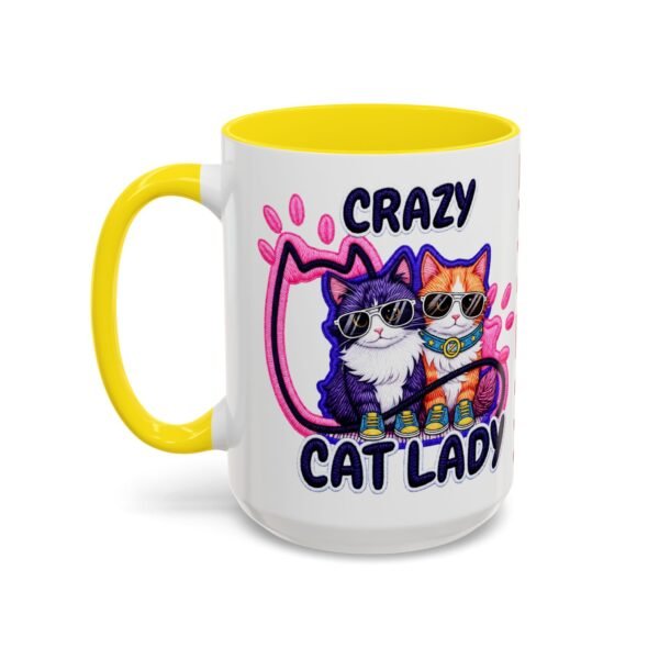 Personalized Mug, Crazy Cat Lady Accent Coffee Mug , Cute Sunglasses Cats
