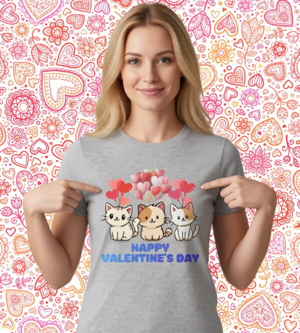 Purr-fectly in Love, Cute Kittens Valentine Tee, Women’s Shirt