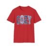 Winter Design T-Shirt, T-Shirt With College-Style Letter Print, Embroidered Effect.