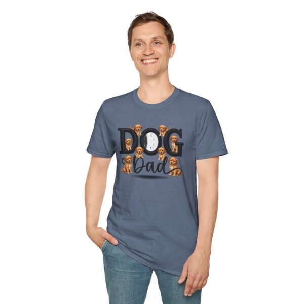 Dog Dad T-Shirt, Cute Puppy Graphic Tee for Dog Lovers, Embroidery Style Effect
