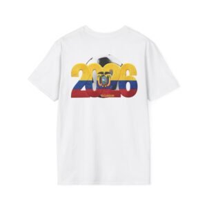 Ecuador 2026 Soccer T-Shirt, Both Sides Design Tee,  Embroidery Style Effect