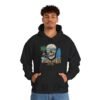 Beach Vibes Only, Skull Surf Hoodie With Attitude Embroidery Style Effect