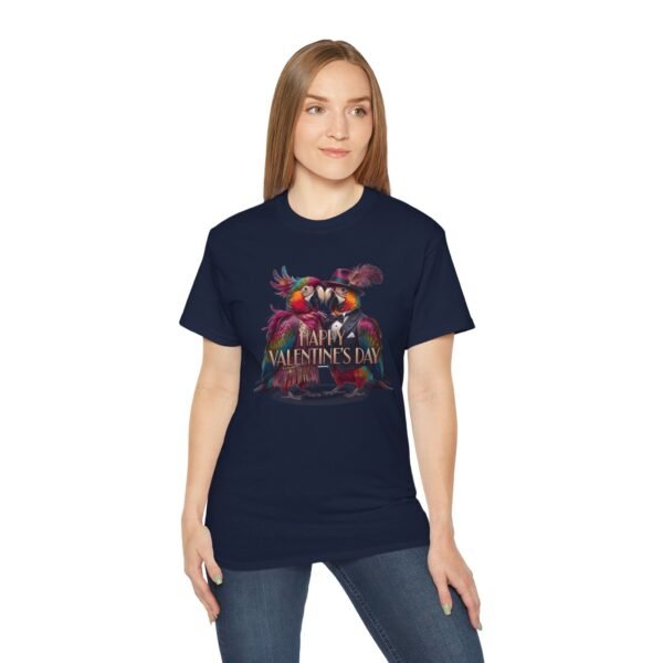 Valentine's Day Parrot T-Shirt, Love Is in the Feathers, Women's T-Shirt