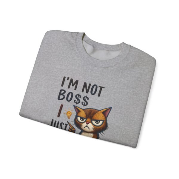 Sweatshirt  I’m Not Boss I Just Have Better Ideas, Grumpy Cat Crewneck, Embroidery Style Effect
