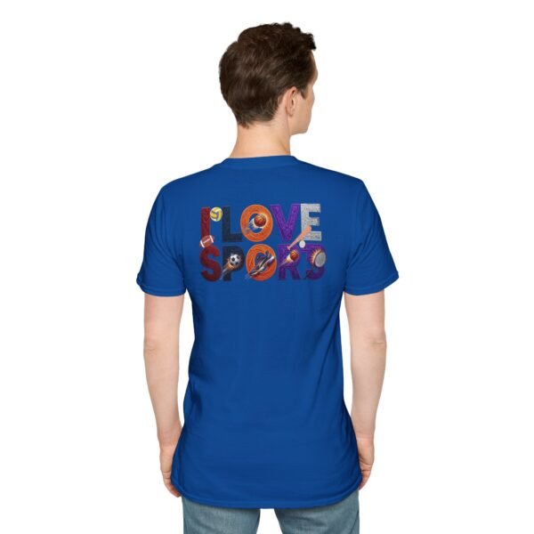 I Love Sports T-Shirt, Bold Embroidery-Style Graphic Tee for True Sports Lovers, Men's Tee